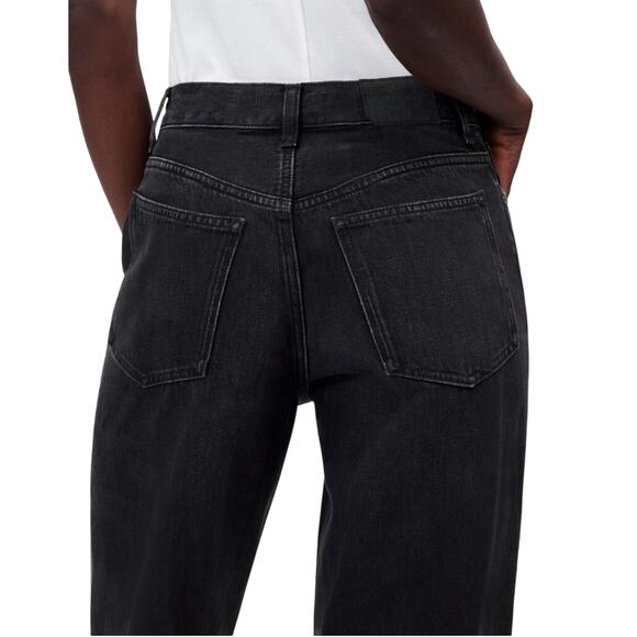 Madewell Low-Slung Baggy Jeans Size 30 Garza Wash Black Wide Leg NWT Cotton - Picture 5 of 11